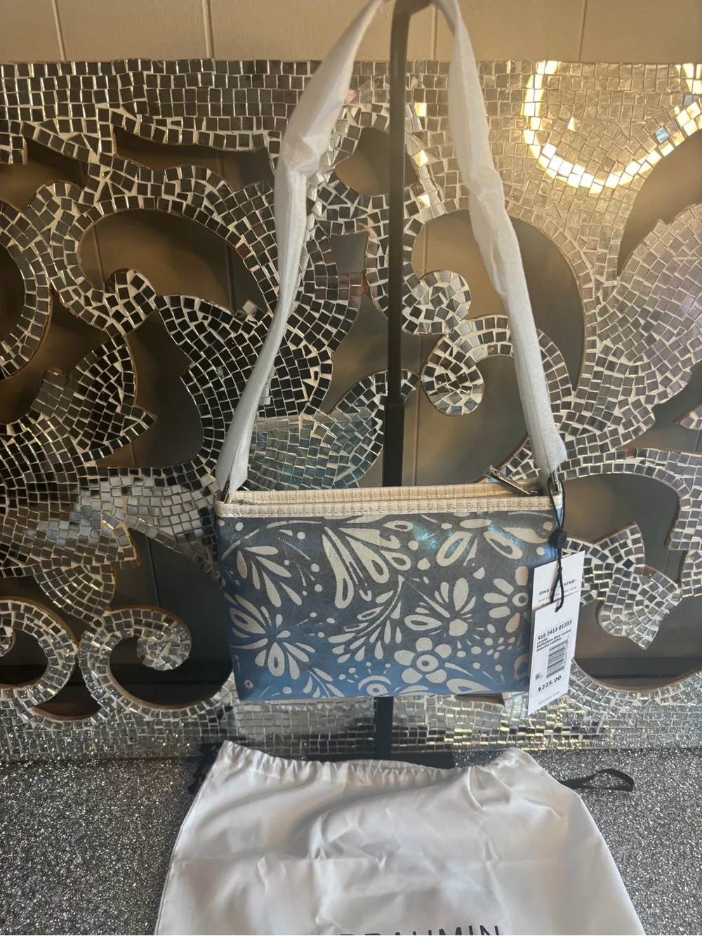 ⭐️Brahmin Lorelei Bellbottom Blue Lucent‎ Leather Shoulder Bag